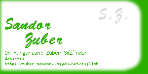 sandor zuber business card